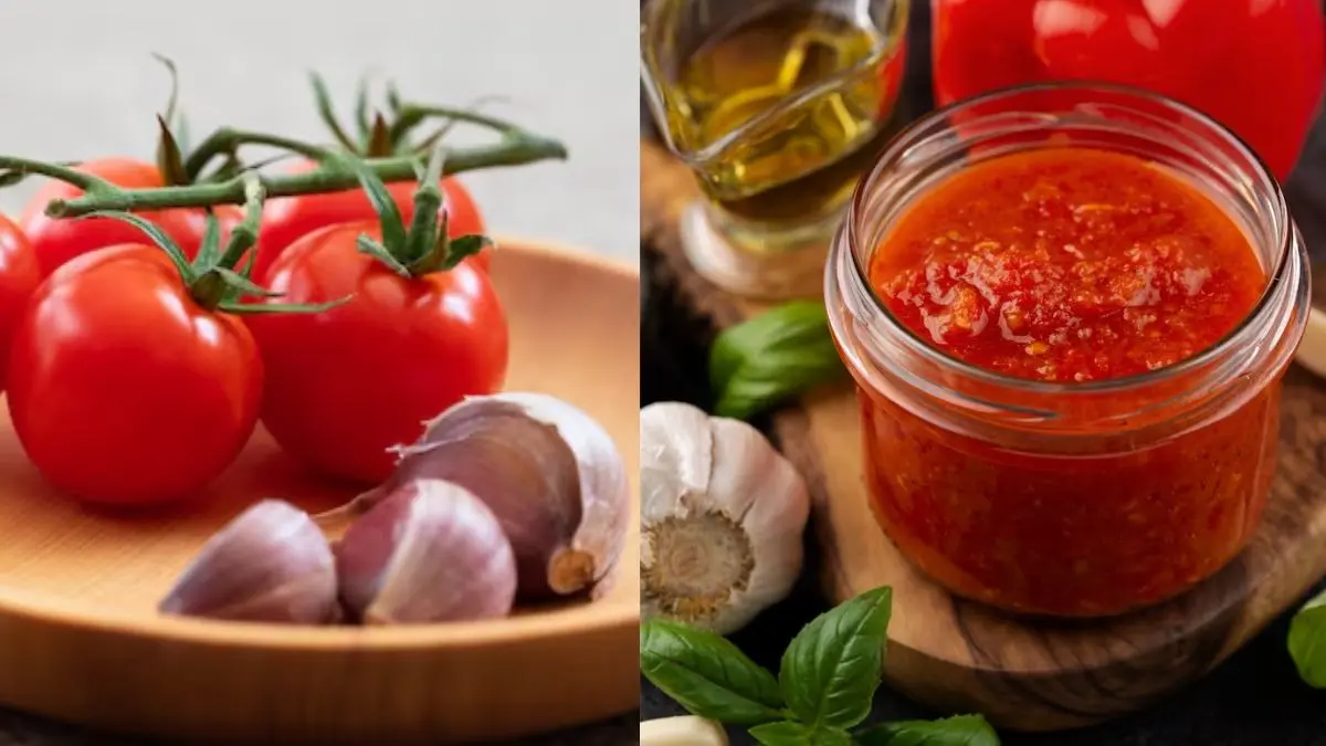 tomato garlic spicy chutney recipe homemade tamatar lahsun ki chatni kaise banaye