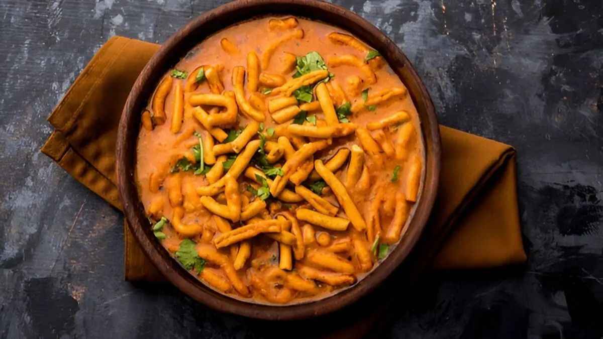 tomato sev sabji easy recipe without garlic and onion