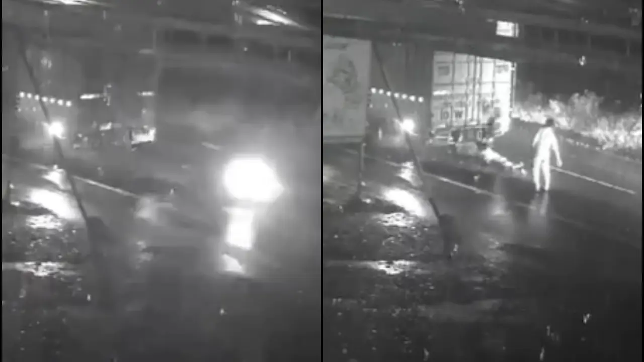 Tragic Accident on Mumbai-Goa Highway: Two Dead in Motorcycle-Container Collision Tragic Accident on Mumbai-Goa Highway: Two Dead in Motorcycle-Container Collision
