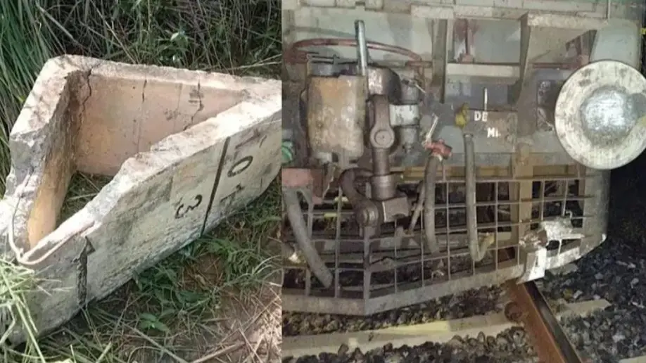 BREAKING: कानपुर के बाद अब अजमेर में मालगाड़ी पलटाने की साजिश! ट्रैक पर मिले सीमेंट के ब्लॉक Train hits 100 kg concrete block on track in Ajmer