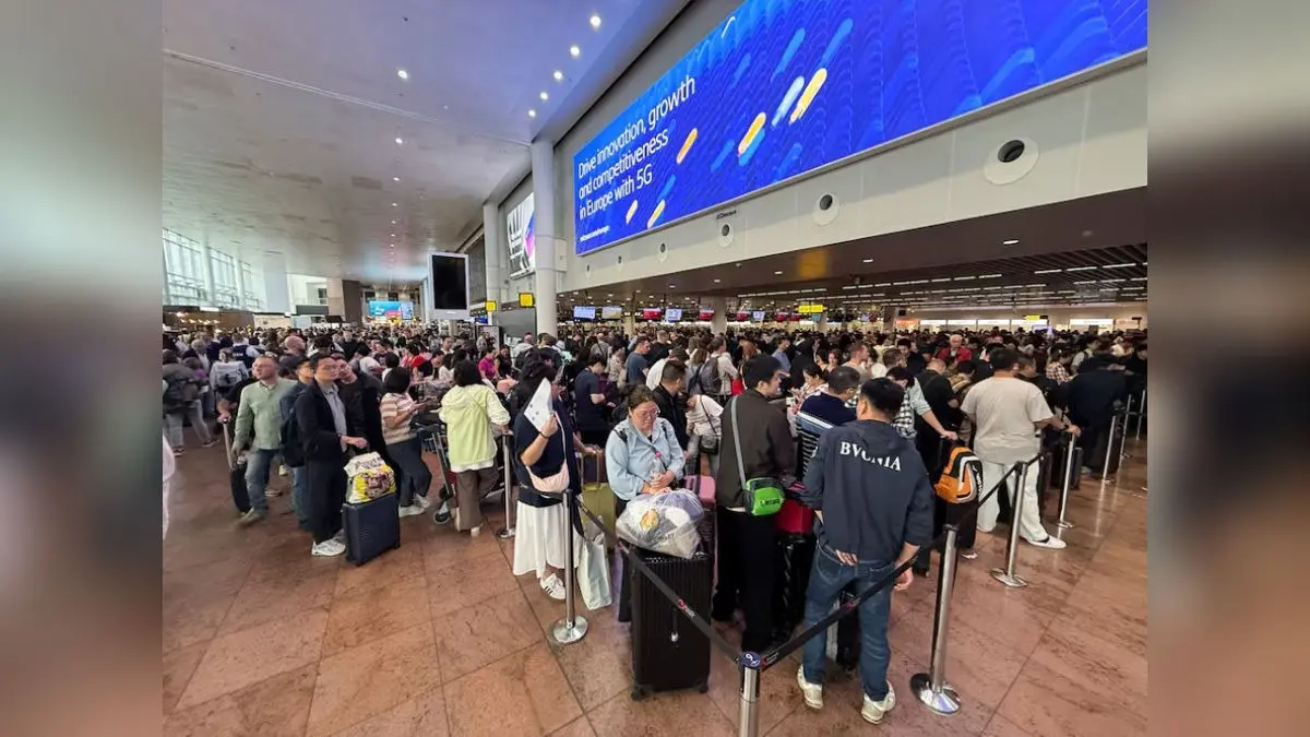 Major Cyberattack Disrupts Air Travel Across Europe, hits Heathrow, Brussels Travellers wait at Brussels airport, after a cyberattack at a service provider for check-in and boarding systems disrupted operations at several European airports, in Zaventem near Brussels, Belgium.