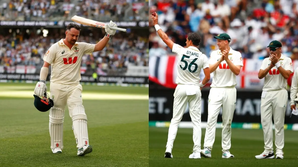 Australia Reduce England's Bazball To Ashes, Defeat Ben Stokes' Men By 8 Wickets As Mitchell Starc And Travis Head Go Berserk In Perth Travis Head and Mitchell Starc in Perth Test