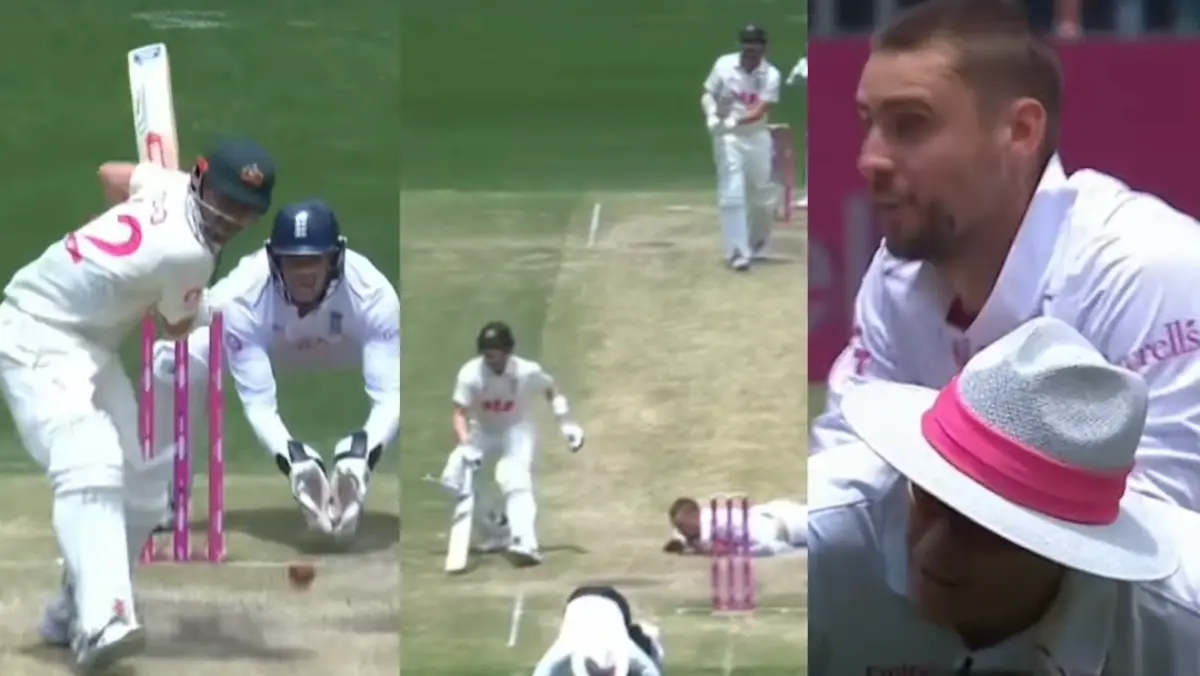 Travis Head's shot almost takes off Will Jacks and Chris Gaffaney