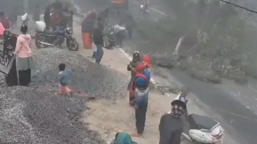 मुजफ्फरपुर: पेड़ की डाल टूटकर गिरने से टीचर की मौत, प्रधानाध्यापक घायल tree branch fall on road