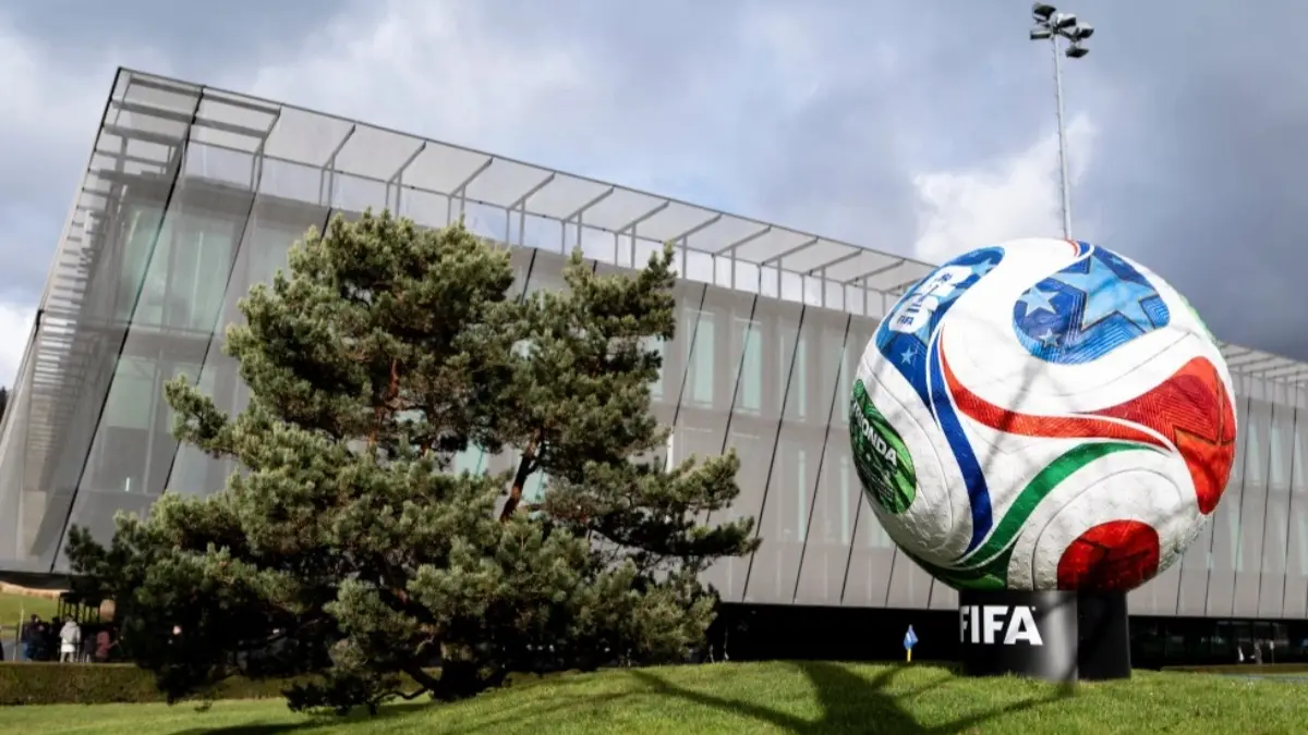 Iran Boycotting World Cup Draw Citing Visa Restrictions For Soccer Officials Trionda, a giant replica of the official ball for the FIFA Wold Cup 2026 is displayed in Zurich, Switzerland