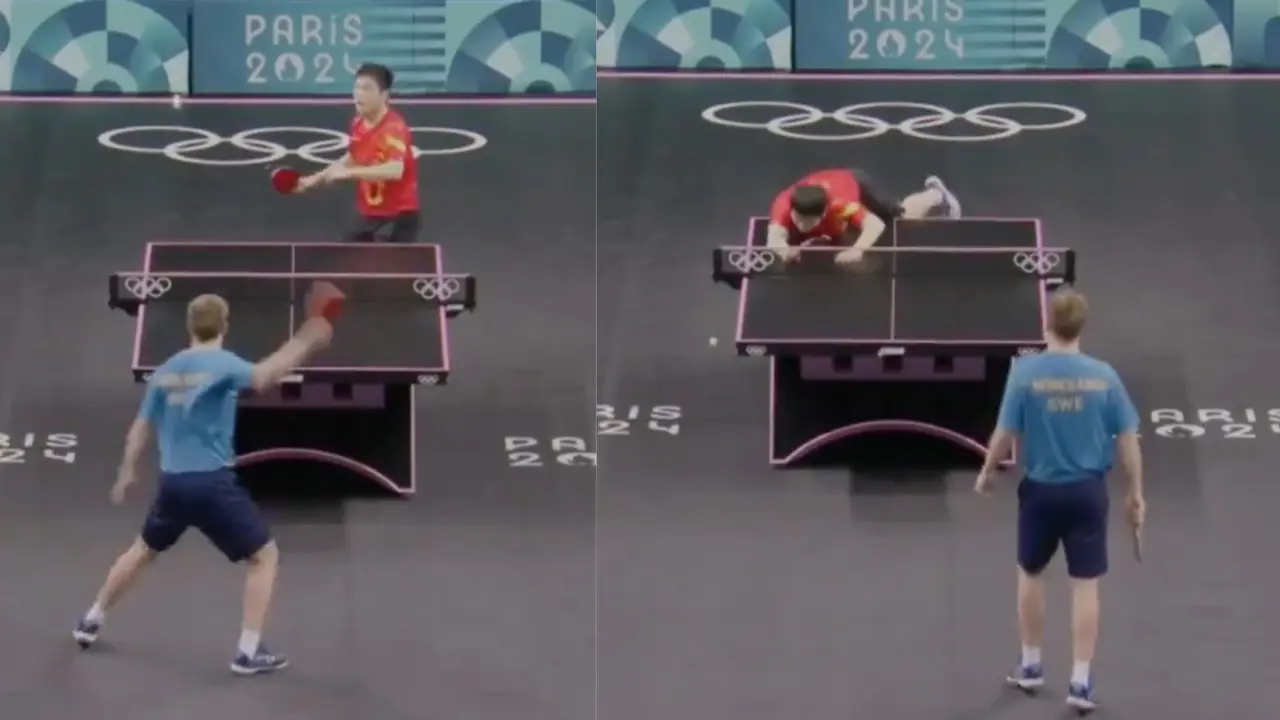 Paris 2024: Swedish TT Player Hits Splendid 'Snake Shot', Leaves Chinese Opponent & Audience Stunned Truls Moregard's outrageous snake shot at Paris Olympics final