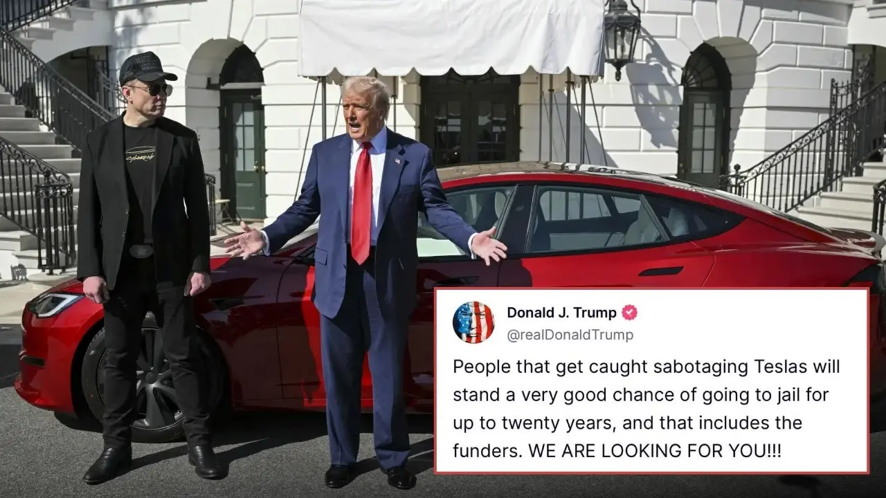 Trump Announces 20-Year Prison Sentence for Those Who Sabotage Tesla