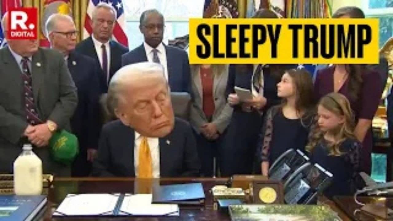 Trump Can't Stay Awake During A 'Fitness Meet' In Oval Office