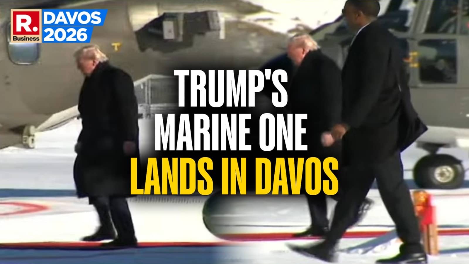 Trump Reaches Davos, ‘Stop Wars Now’ Message On Snow-Covered Hillside Greets Him