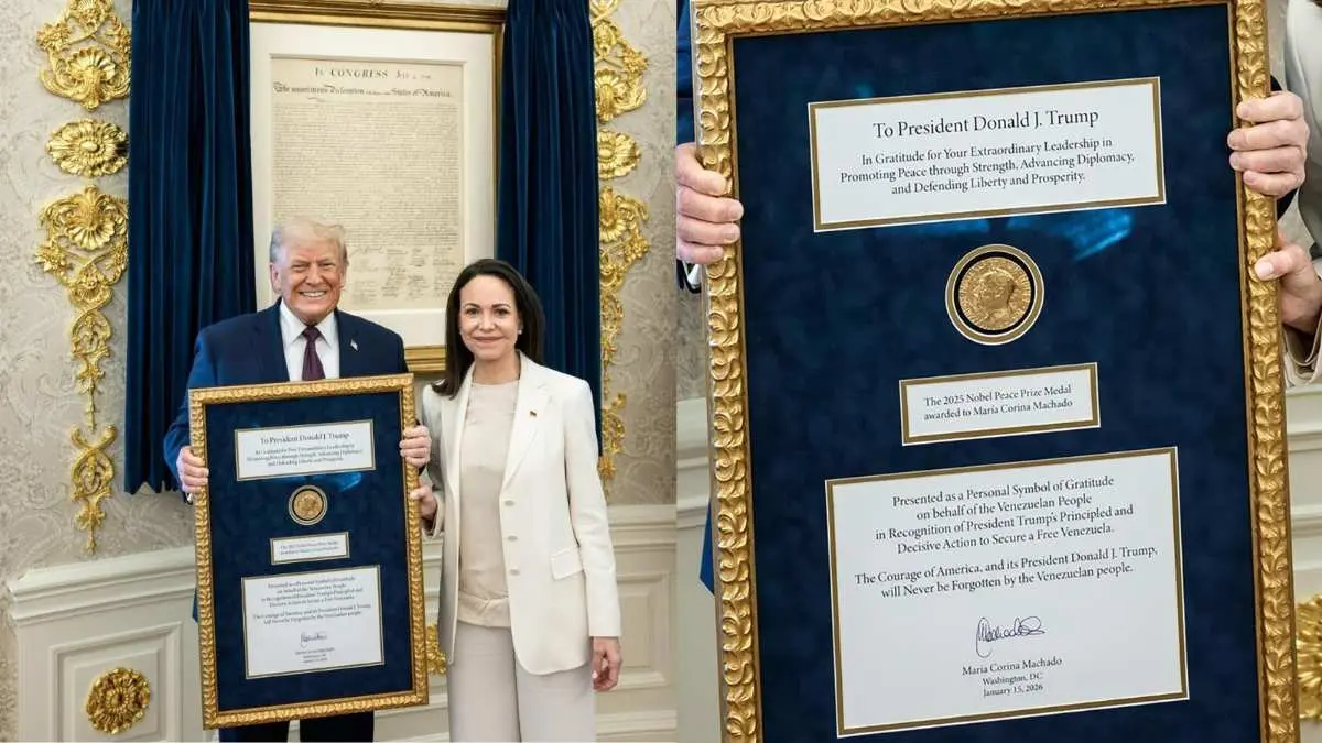 Trump's Nobel Fixation: Venezuela Opposition Leader Machado Presents Her Peace Prize To US President At White House Trump's Nobel Fixation: Venezuela Opposition Leader Machado Presents Her Peace Prize To US President At White House