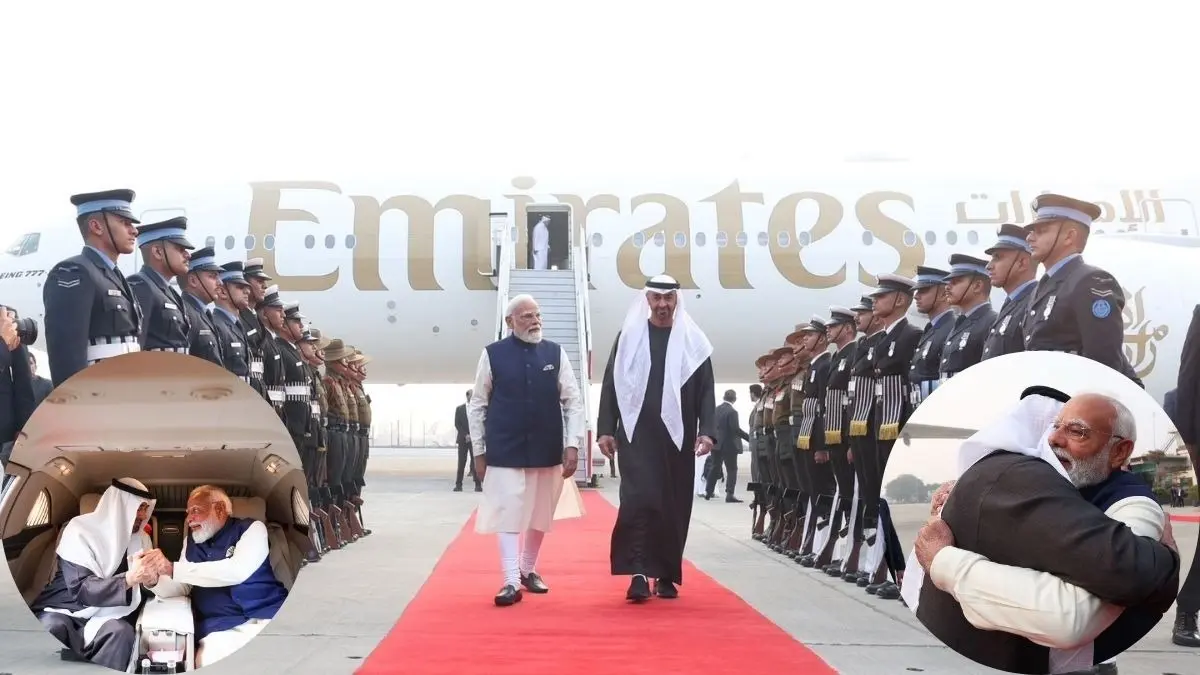 प्रोटोकॉल तोड़ PM मोदी ने UAE के राष्ट्रपति शेख मोहम्मद बिन का किया स्वागत, फिर एक ही गाड़ी से हुए रवाना, उनका दौरा क्यों अहम? uae president sheikh mohamed bin zayed al nahya
