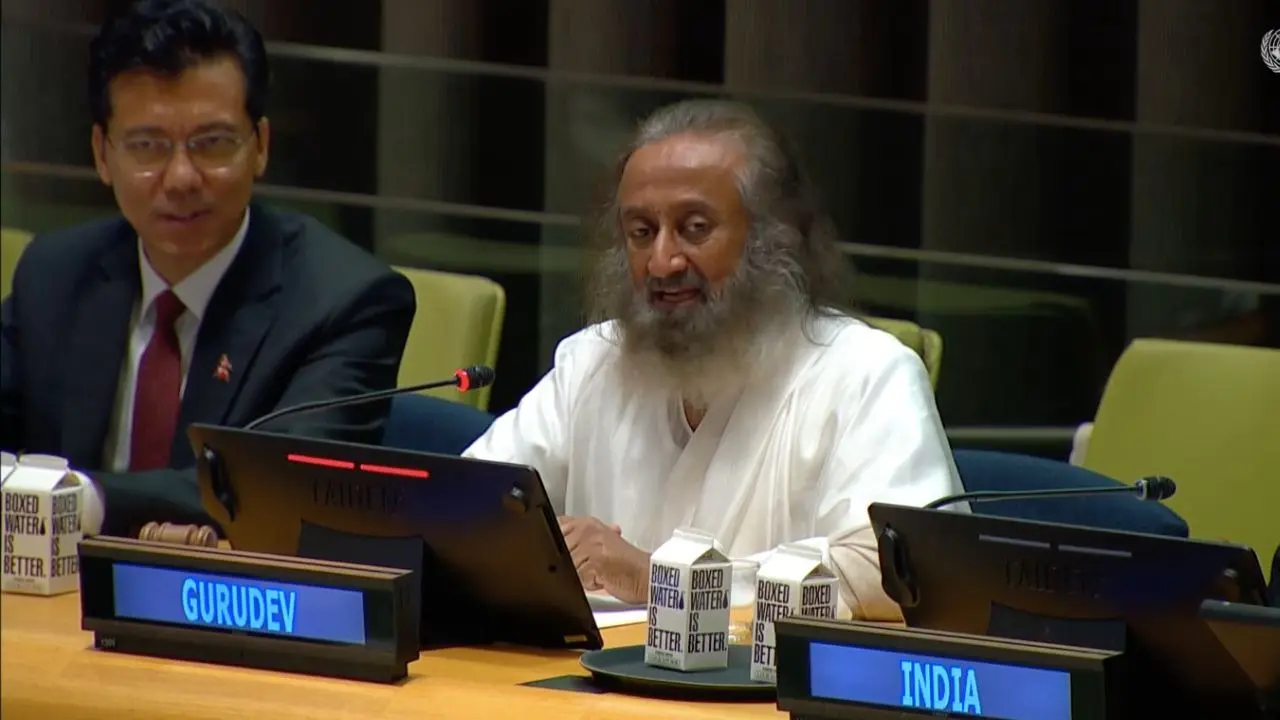 UN Observes Second World Meditation Day, Gurudev Sri Sri Ravi Shankar Delivers Keynote Address and Leads Meditation