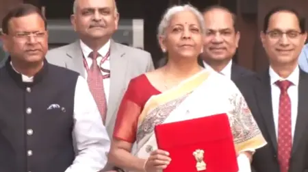 Union Finance Minister Nirmala Sitharaman leaves from the Ministry of Finance