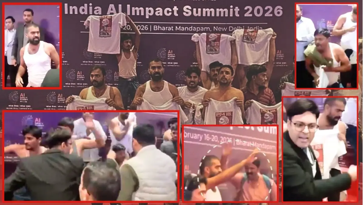 VIDEO VIRAL: AI समिट में हंगामा करने वाले यूथ कांग्रेस के कार्यकर्ताओं पर टूट पड़ी जनता, दौड़ा-दौड़ाकर पीटा; दुम दबाकर भागे Youth Congress workers beaten