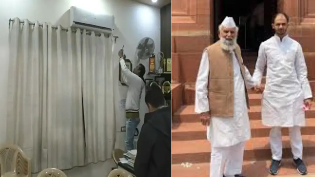 A team from the State Electricity Department, accompanied by security forces, inspected the residence of Samajwadi Party MP from Sambhal, Zia ur Rehman Barq