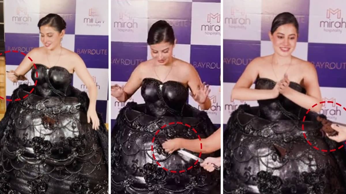 Uorfi Javed: उर्फी ने केक से बनाई ड्रेस? काटते ही हुआ कुछ ऐसा, ट्रोल्स भी हो गए लट्टू! VIDEO VIRAL