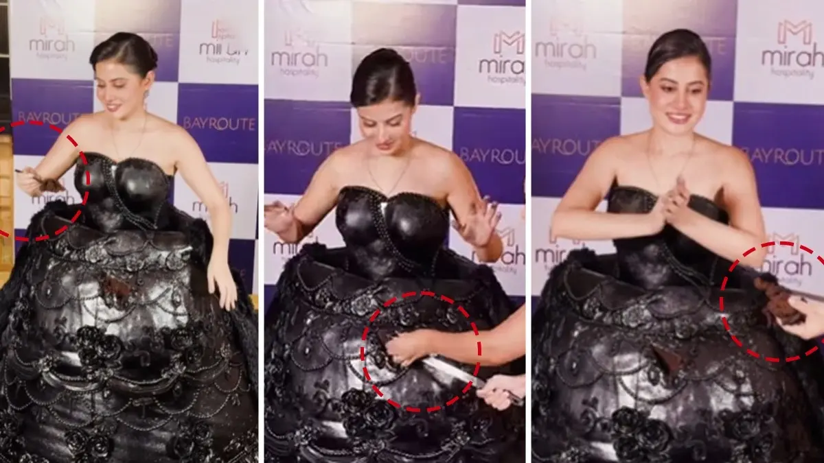 Uorfi Javed: उर्फी ने केक से बनाई ड्रेस? काटते ही हुआ कुछ ऐसा, ट्रोल्स भी हो गए लट्टू! VIDEO VIRAL Uorfi Javed