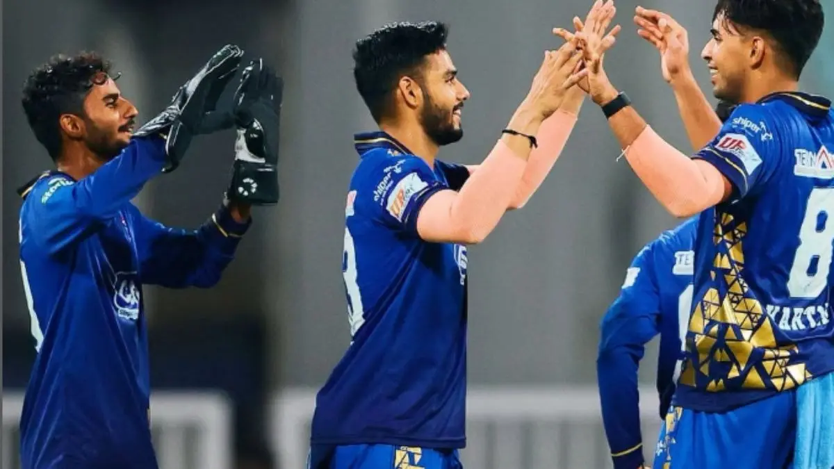 UP T20 League 2025 madhav Kaushik brilliant inning helps Meerut Mavericks to beat Kanpur Superstars