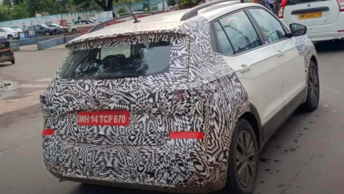 Upcoming VW Taigun spied testing.