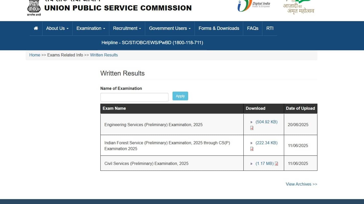 UPSC ESE Prelims Result 2025 Declared on upsc gov in Direct Link to UPSC ESE Prelims Result 2025 Declared on upsc gov in Direct Link to