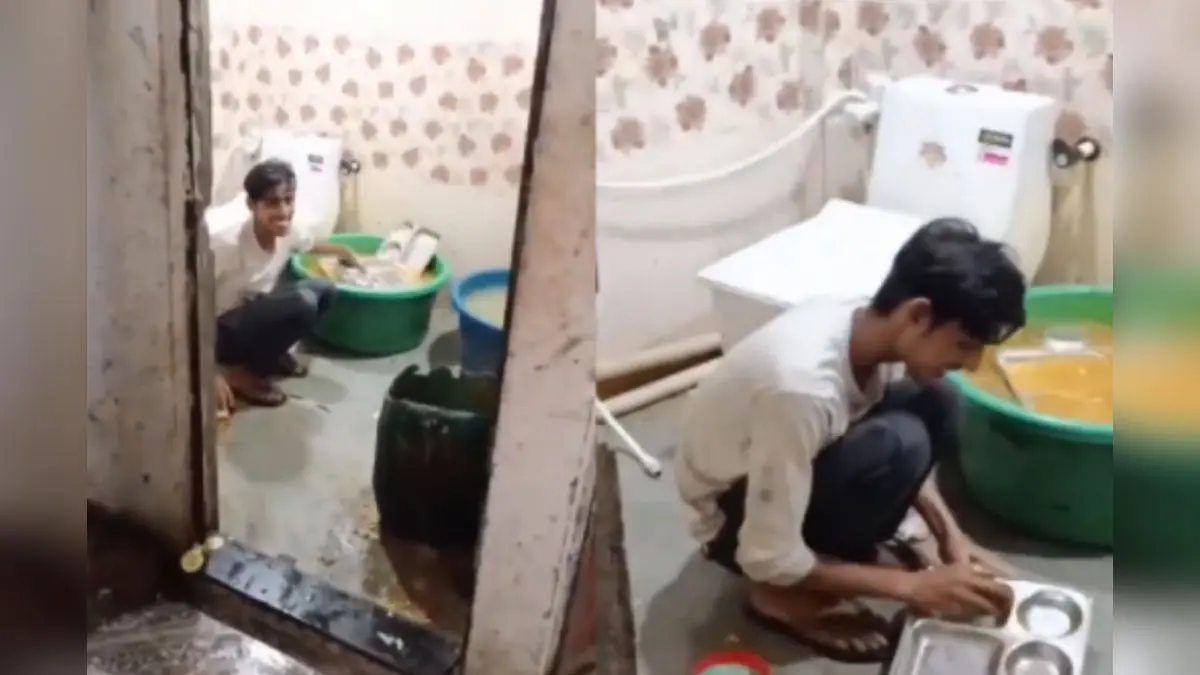 Utensils washed in toilet water at Mathura's BK Brijwasi Hotel