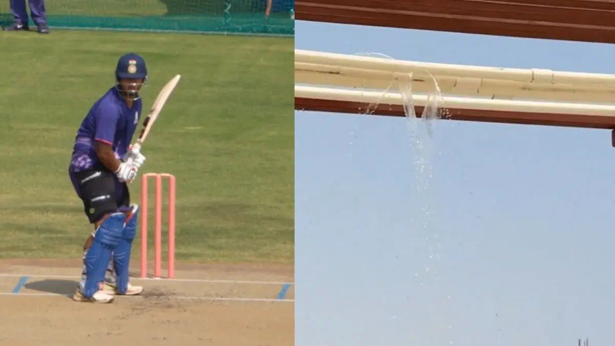 IPL 2026: Vaibhav Sooryavanshi's Explosive Shot During Pre-Season Practice Causes Water Pipe Rupture, Viral Video Sets Internet On Fire Vaibhav Sooryavanshi during IPL 2026 pre-season training