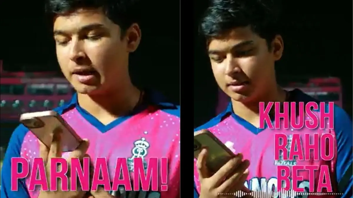 vaibhav suryavanshi heart winning video talks to his father after record breaking century gt vs rr