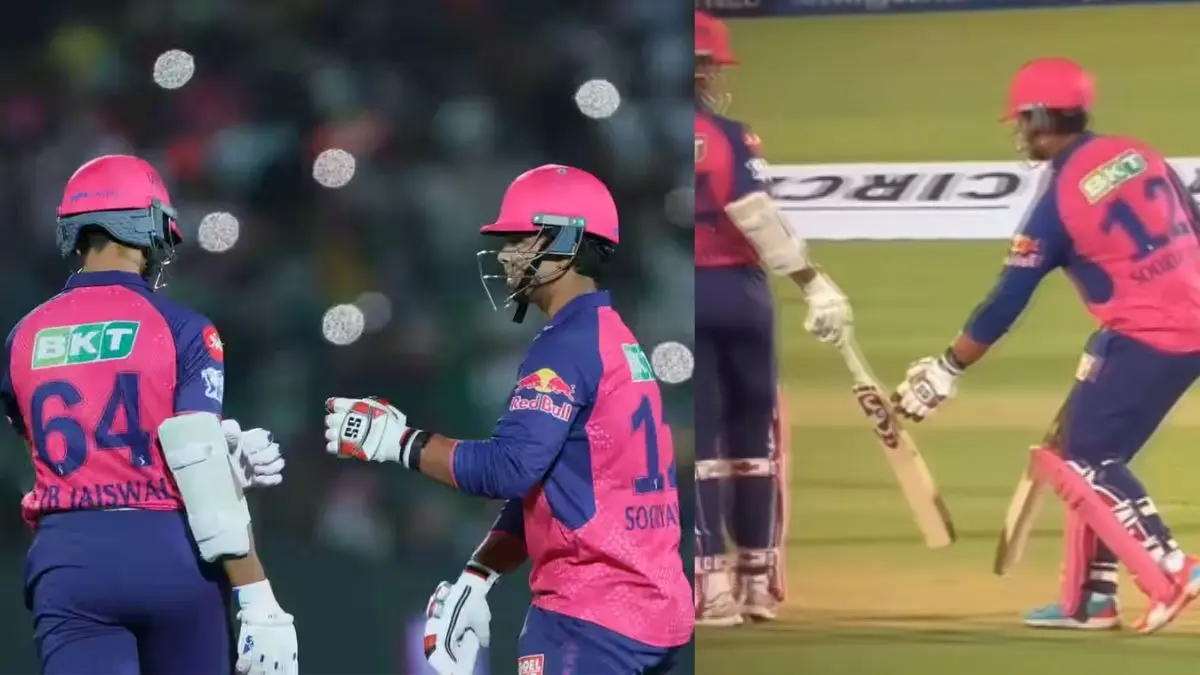 Vaibhav Suryavanshi shoes touches with Yashasvi Jaiswal bat video wins fans heart