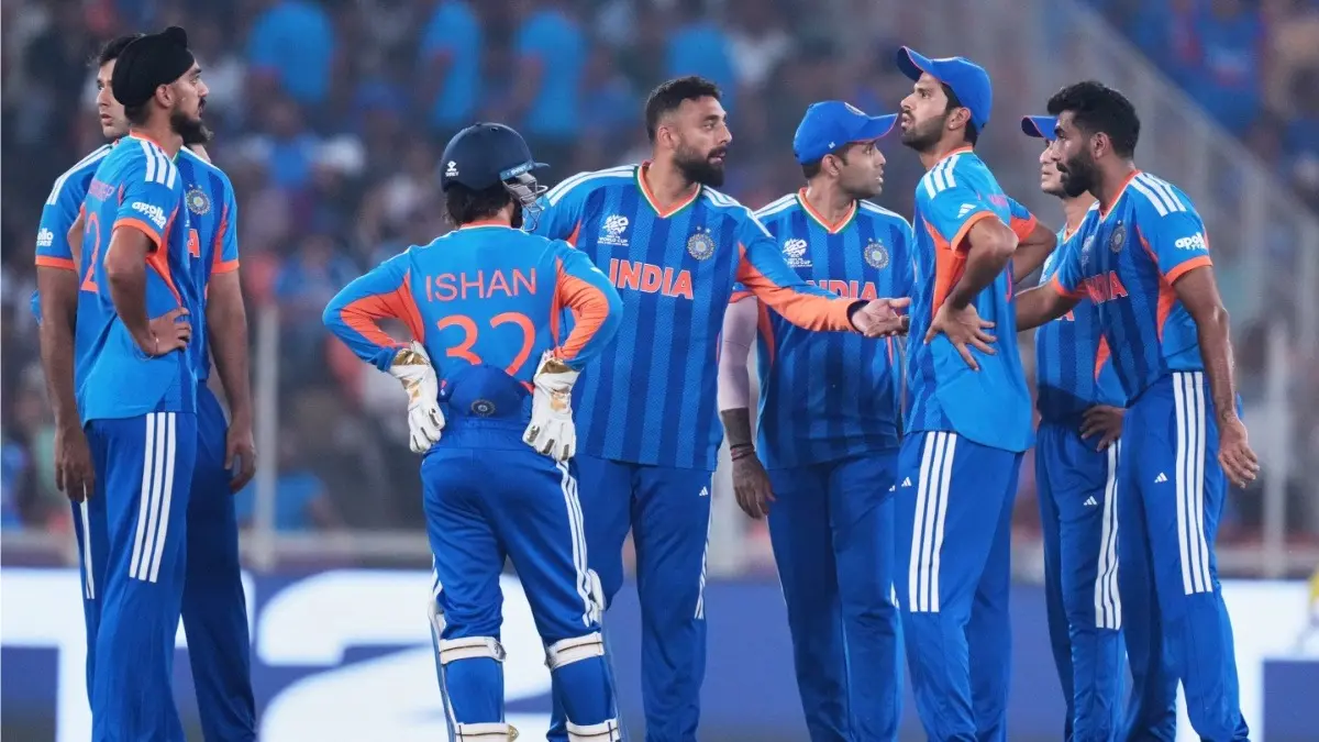 IND vs NED T20 World Cup 2026 HIGHLIGHTS: India Maintain Unbeaten Run In T20 World Cup 2026, Beat Netherlands By 17 Runs Varun Chakaravarthy celebrating with his teammates after taking a wicket against Netherlands