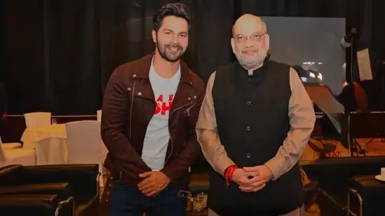 Varun Dhawan with Amit Shah