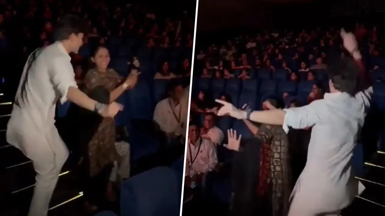Veer Pahariya surprises viewers at theatre during Sky Force screening.