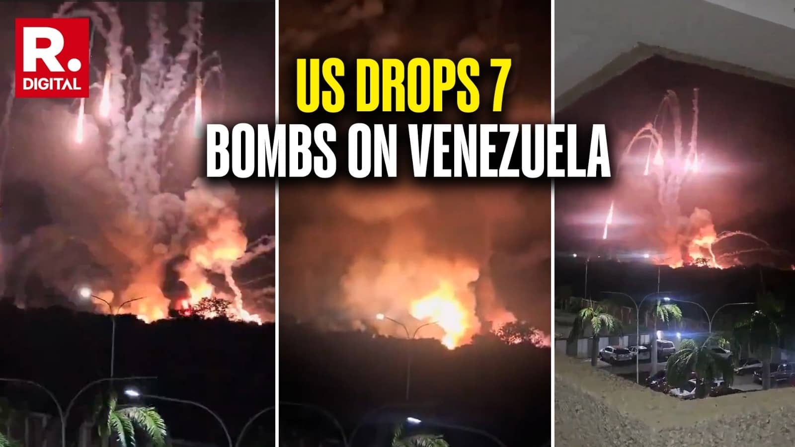 Venezuela Burns As US Strikes Defence HQs in Capital Caracas; President Maduro Declares Emergency
