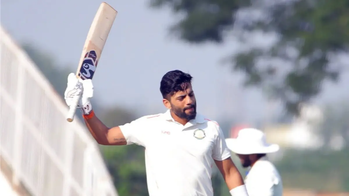 Vidarbha's Dhruv Shorey during Ranji Trophy