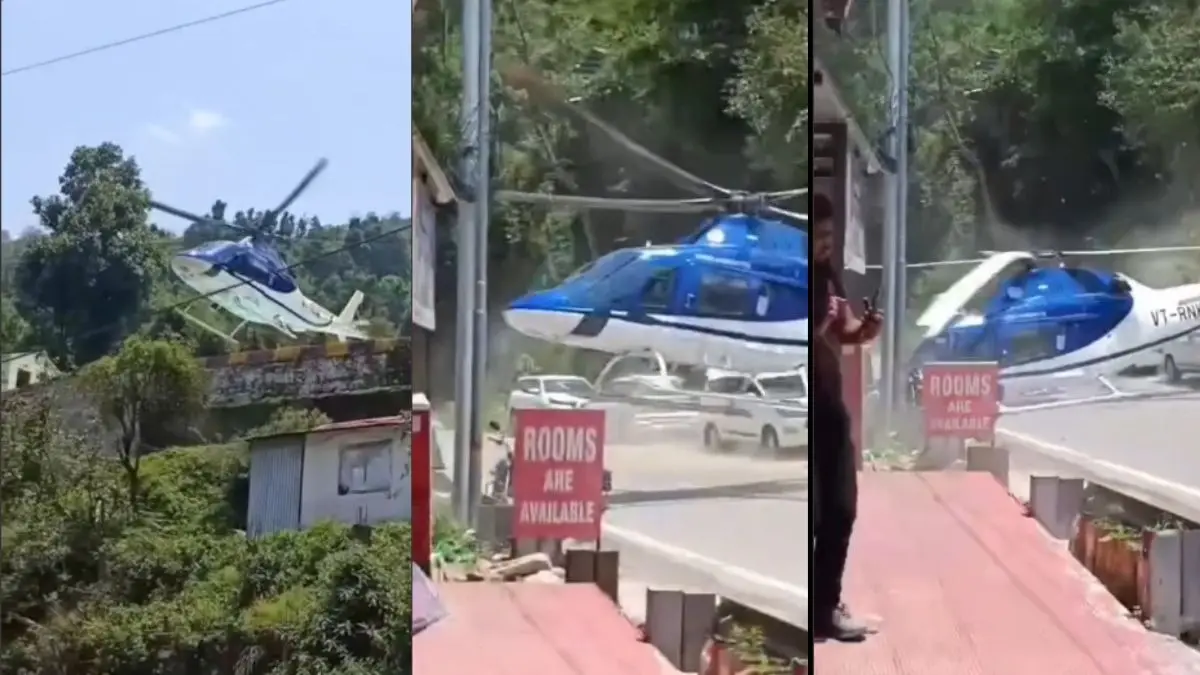 VIDEO | Latest Footage Captures Exact Moment Helicopter Makes Emergency Landing on Kedarnath Highway VIDEO | Latest Footage Captures Exact Moment Helicopter Makes Emergency Landing on Kedarnath Highway