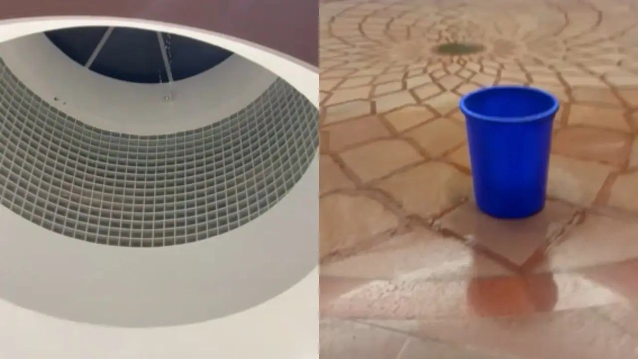 Video: Water Leak Spotted in New Parliament Building Amid Rain in Delhi Video: Water Leak Spotted in New Parliament Building Amid Rain in Delhi
