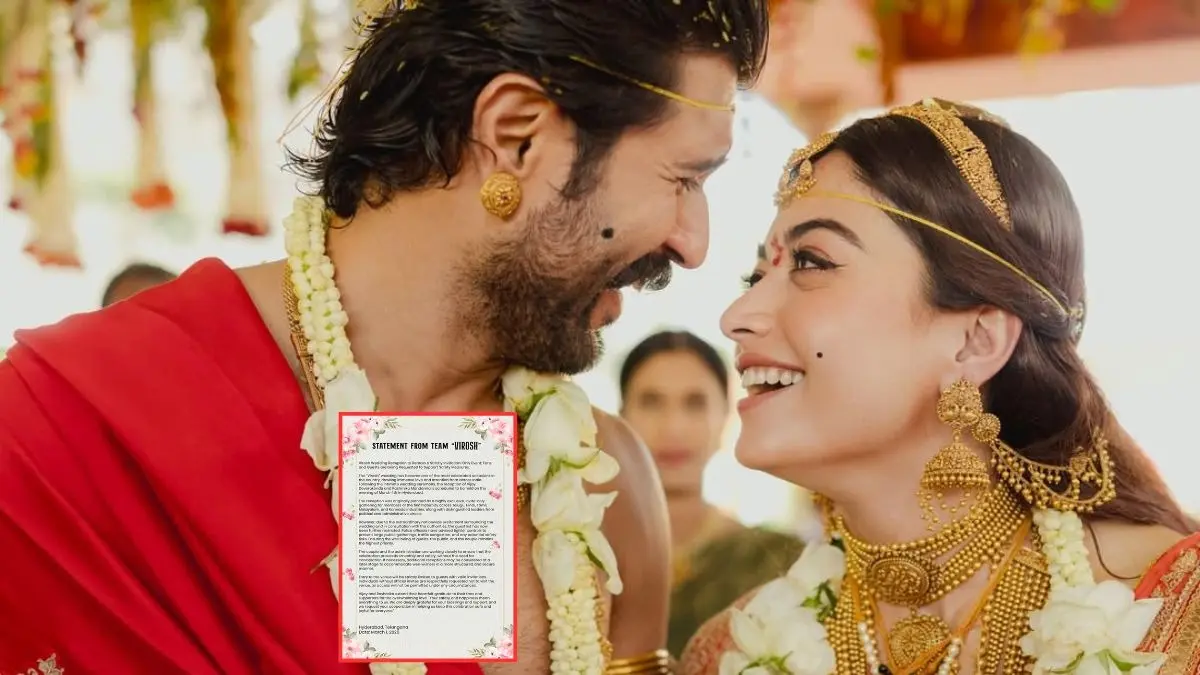 Newlyweds Rashmika Mandanna-Vijay Deverakonda Announce Invite-Only Hyderabad Reception Due To Security Concerns Vijay Deverakonda and Rashmika Mandanna Reception