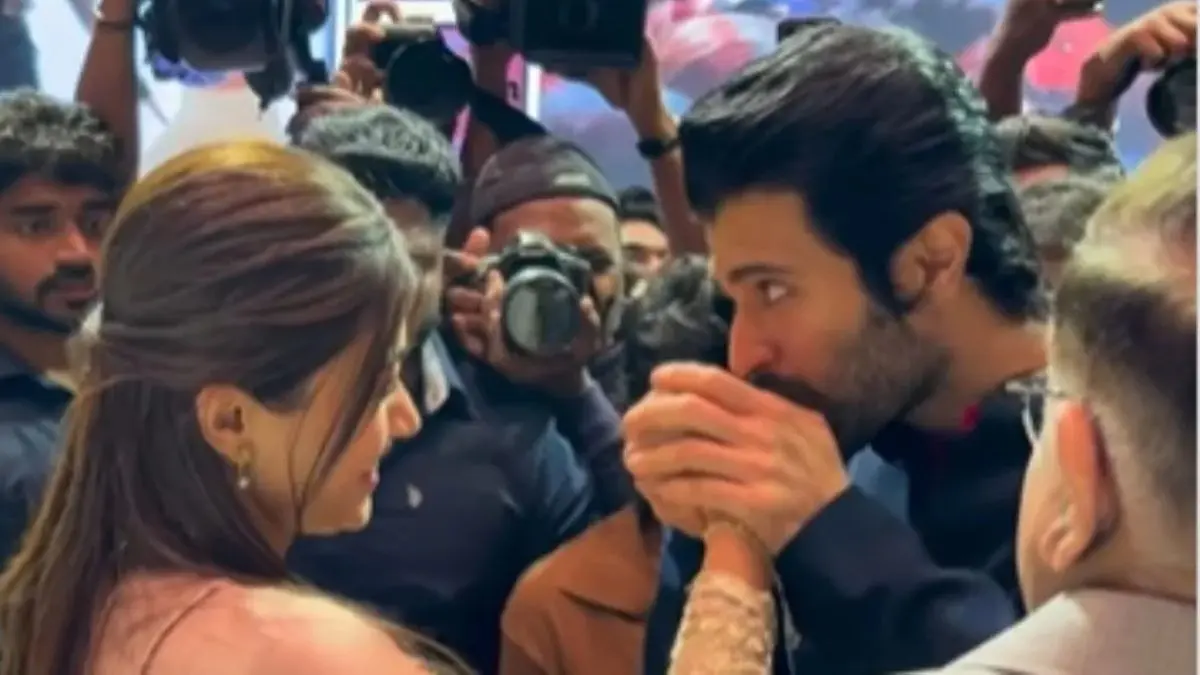 Vijay Deverakonda attenda Rashmika Mandanna film The Girlfriend's success bash