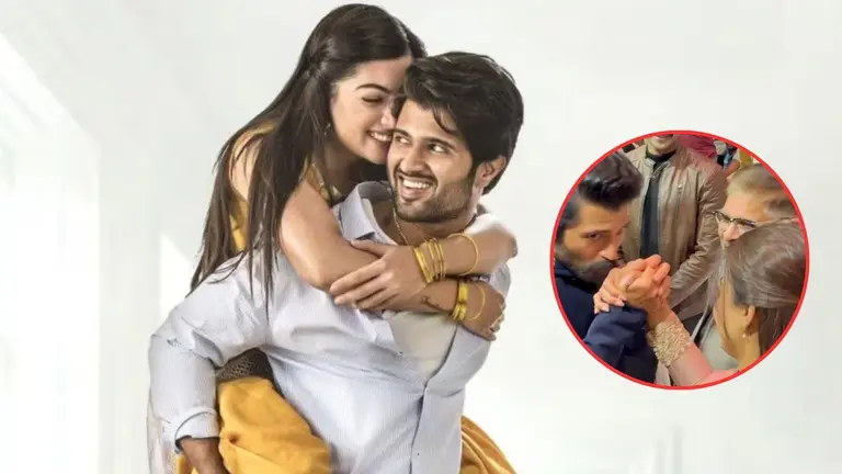 विजय देवरकोंडा ने सबके सामने रश्मिका मंदाना को किया KISS, शादी की खबरों के बीच VIDEO वायरल; शर्म से लाल हुईं एक्ट्रेस Vijay Deverakonda- Rashmika Mandanna
