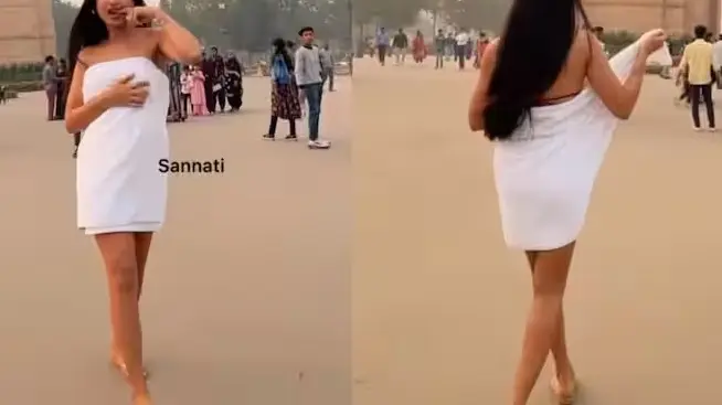 Viral Video: Kolkata Model's Dance in a Towel at India Gate Leaves Netizens Fuming Viral Dance Video