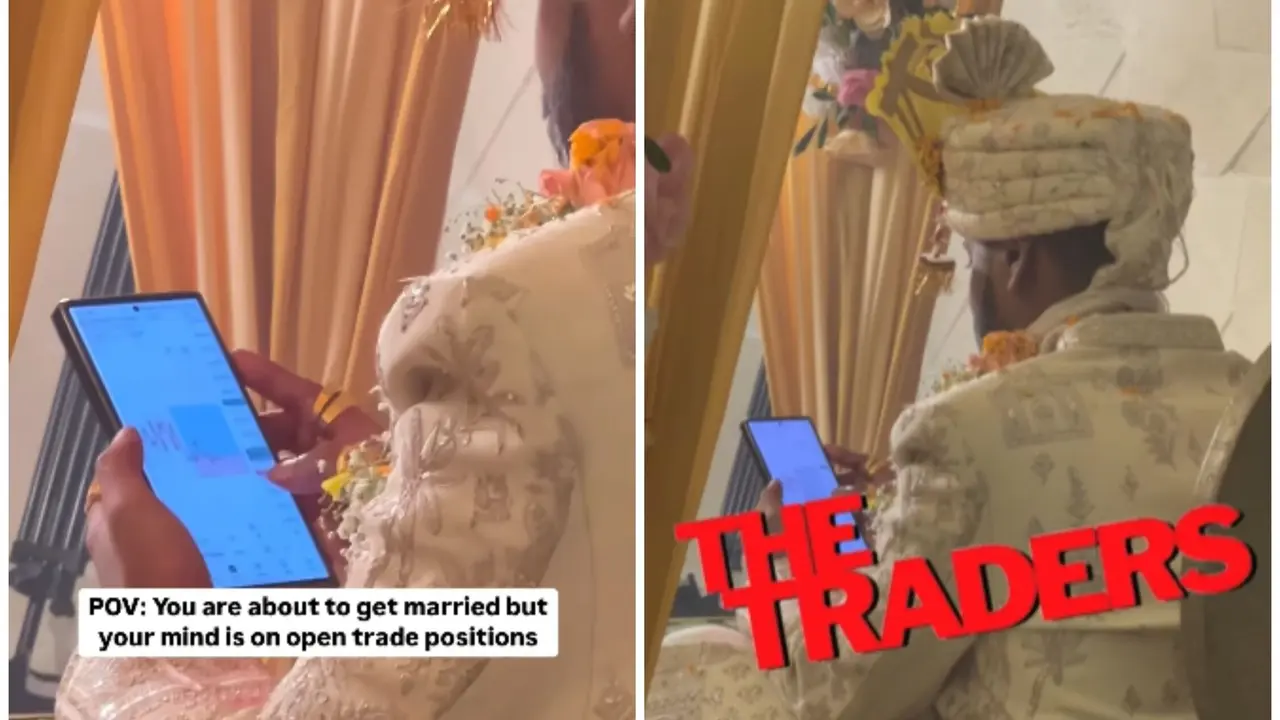 'Groom of the Year': Groom Watches Stock Market During Wedding, Video Goes Viral viral post