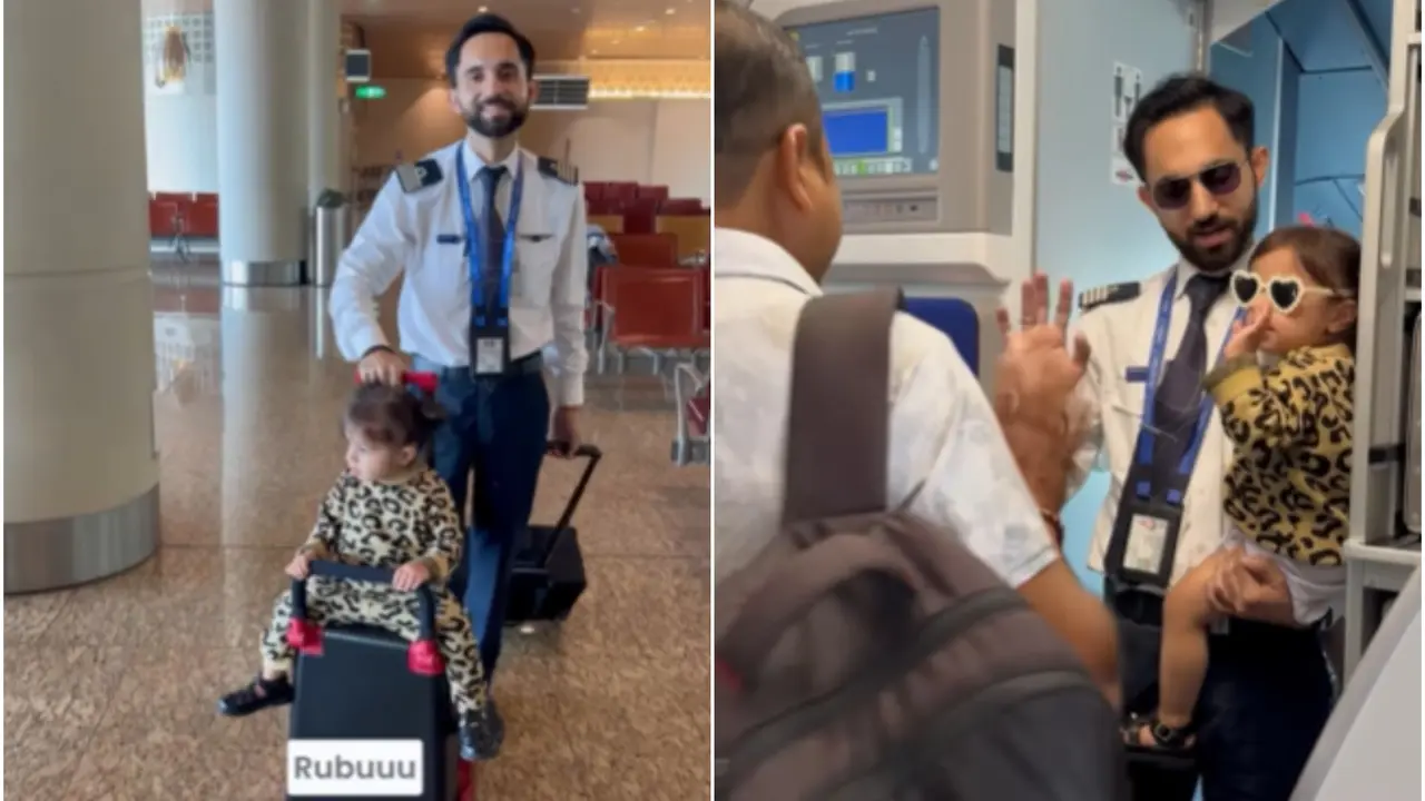 'Cutest Passenger Ever': IndiGo Pilot Welcoming Baby Daughter Onboard For 1st Time Melts Hearts | WATCH Viral Video