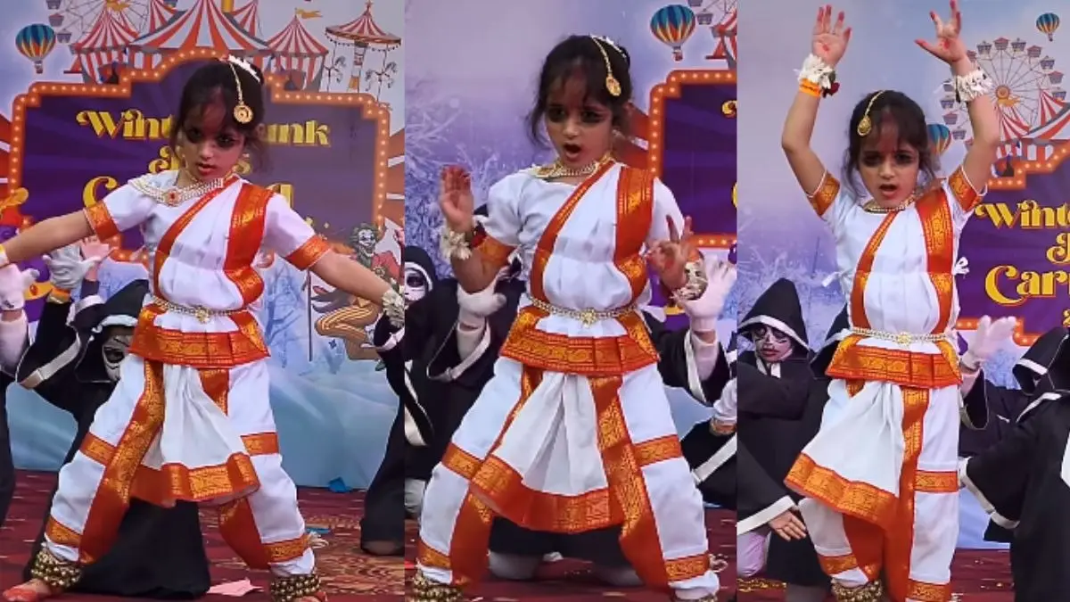 बिखरे बाल और फैला मेकअप... जब स्कूल में 'मिनी' मंजुलिका बनी बच्ची, जोरदार एक्ट से जीता दिल; पीछे बैठे क्यूट 'भूतों' ने भी खींच लिया ध्यान- VIDEO VIRAL Viral Video