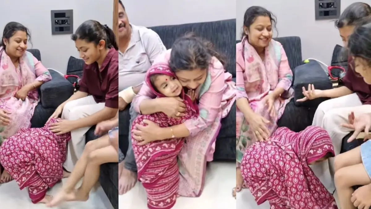 VIRAL: बाबुल जो तुमने सिखाया... जब 'बहू' बनी नन्ही बच्ची, सिर पर पल्लू रख बड़ों का लिया आशीर्वाद; VIDEO देख भावुक हुए लोग Viral Video