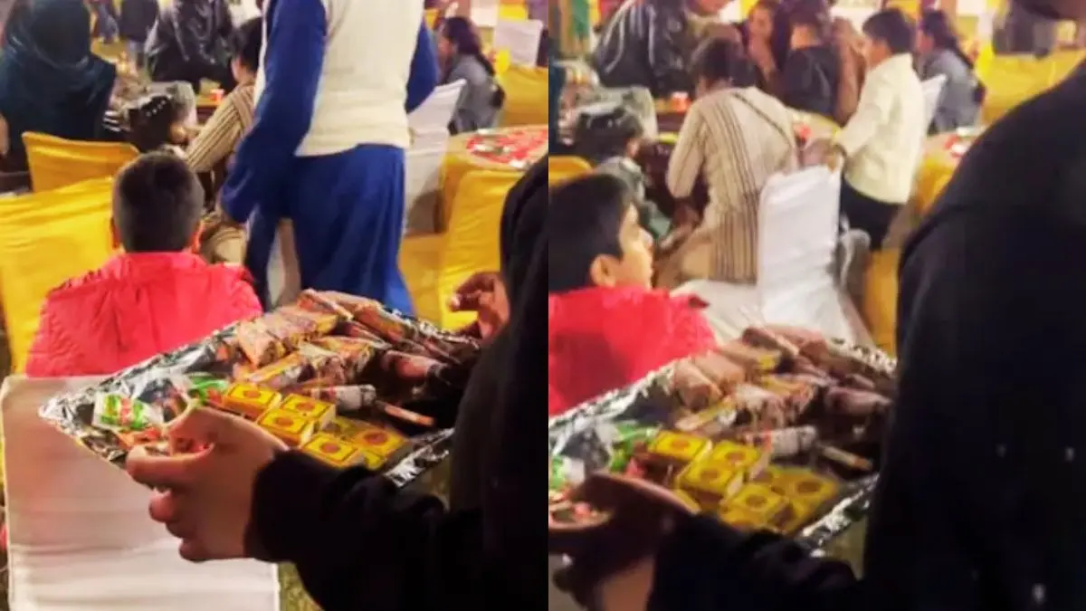 आपने देखी है ऐसी मेहमाननवाजी? स्वादिष्ट व्यंजन या मिठाई नहीं... इस शादी में परोसा जा रहा सिगरेट, बीड़ी और गुटखा, VIDEO देख नेटिजंस की फटी रह गई आंखें Viral Video