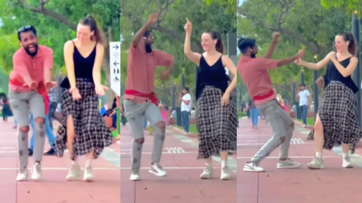 VIDEO: भोजपुरी गाने पर बीच सड़क रशियन गर्ल ने लगाए लटके-झटके, डांस मूव्स से लगाई आग; यूजर्स बोले- गर्दा उड़ा दिया... Viral Video