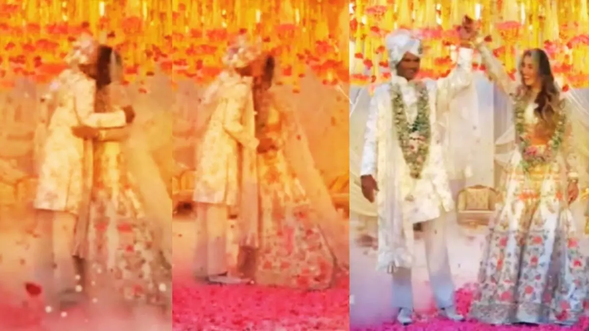 Shikhar Dhawan Wedding: वरमाला होते ही पत्नी संग रोमांटिक हुए शिखर धवन, स्टेज पर ही किया LipLock; शादी से अनसीन VIDEO VIRAL Viral Video