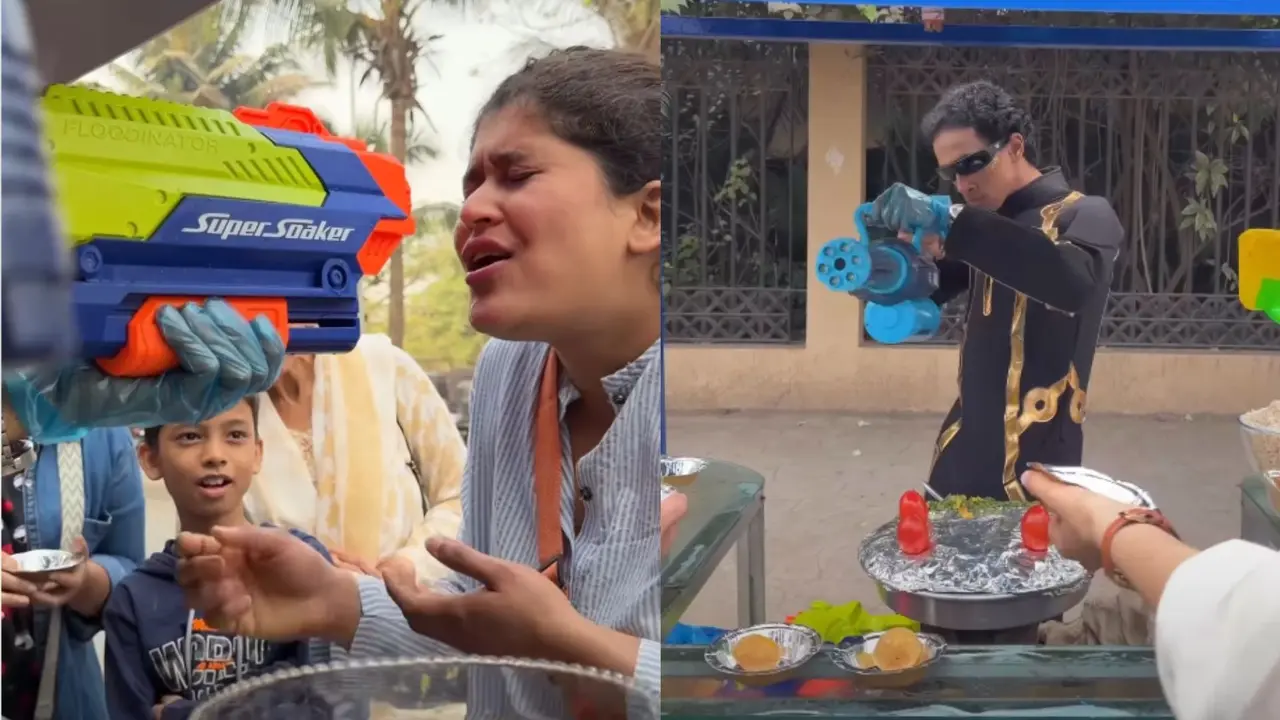 'जब Gen-Z पानीपुरी का ठेला लगाए', वाटर गन से मुंह में पानी मारकर गोलगप्पे खिलाता है ये वेंडर, Viral Video देख लोगों का चकराया माथा Viral Video