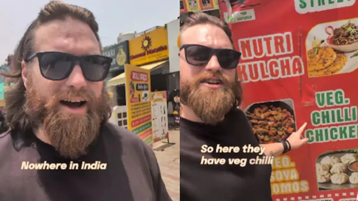 Viral Video: Food Vlogger Shows Food Stall Selling Veg Chilli Chicken In Chandigarh Viral Video: Food Vlogger Shows Food Stall Selling Veg Chilli Chicken In Chandigarh