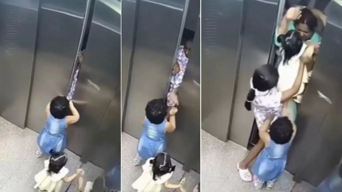 VIRAL VIDEO: बिटिया को सलाम... लिफ्ट में फंसी 2 बच्चियां तो नाबालिग लड़की ने जान पर खेलकर यूं बचाई जान, CCTV में कैद हुई दिलेरी Viral Video Lift Brave Girl