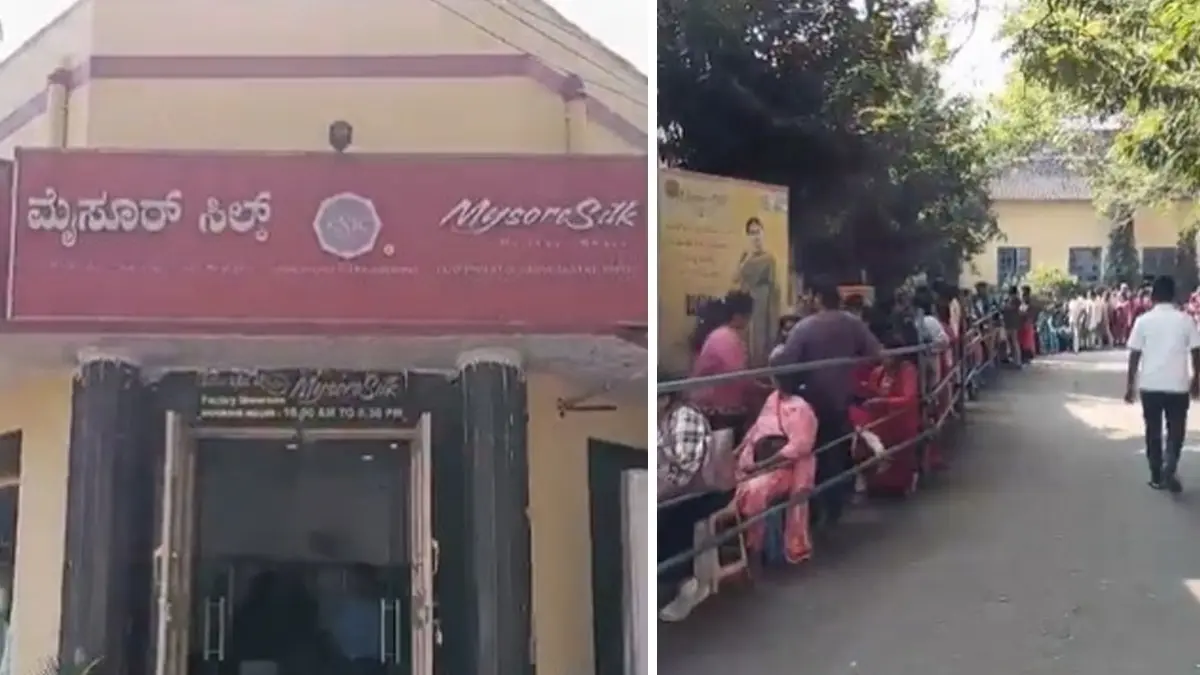 'This Is How Life Was In Soviet Union': Viral Video Shows Long 4 AM Queue For Mysore Silk In Bengaluru Viral Video Shows Long 4 AM Queue For Mysore Silk In Bengaluru